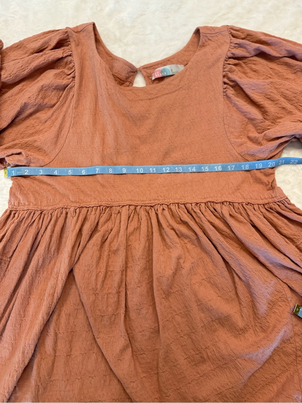Free People Get Obsessed, 97% Cotton Babydoll Dress in Clay in Size Medium D13 - Picture 15 of 16